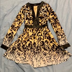 Bebe Long Sleeve Leopard Dress